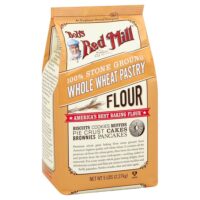 A bag of Bob's Red Mill Whole Wheat Pastry Flour.