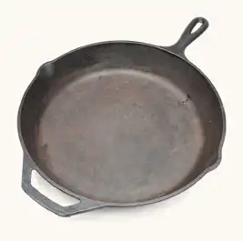 An unseasoned cast iron pan.