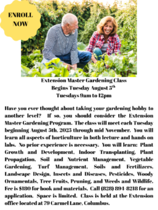 Cover photo for Extension Master Gardener Class - Begins August 5th - Tuesdays 9am to 12pm - Enroll Now